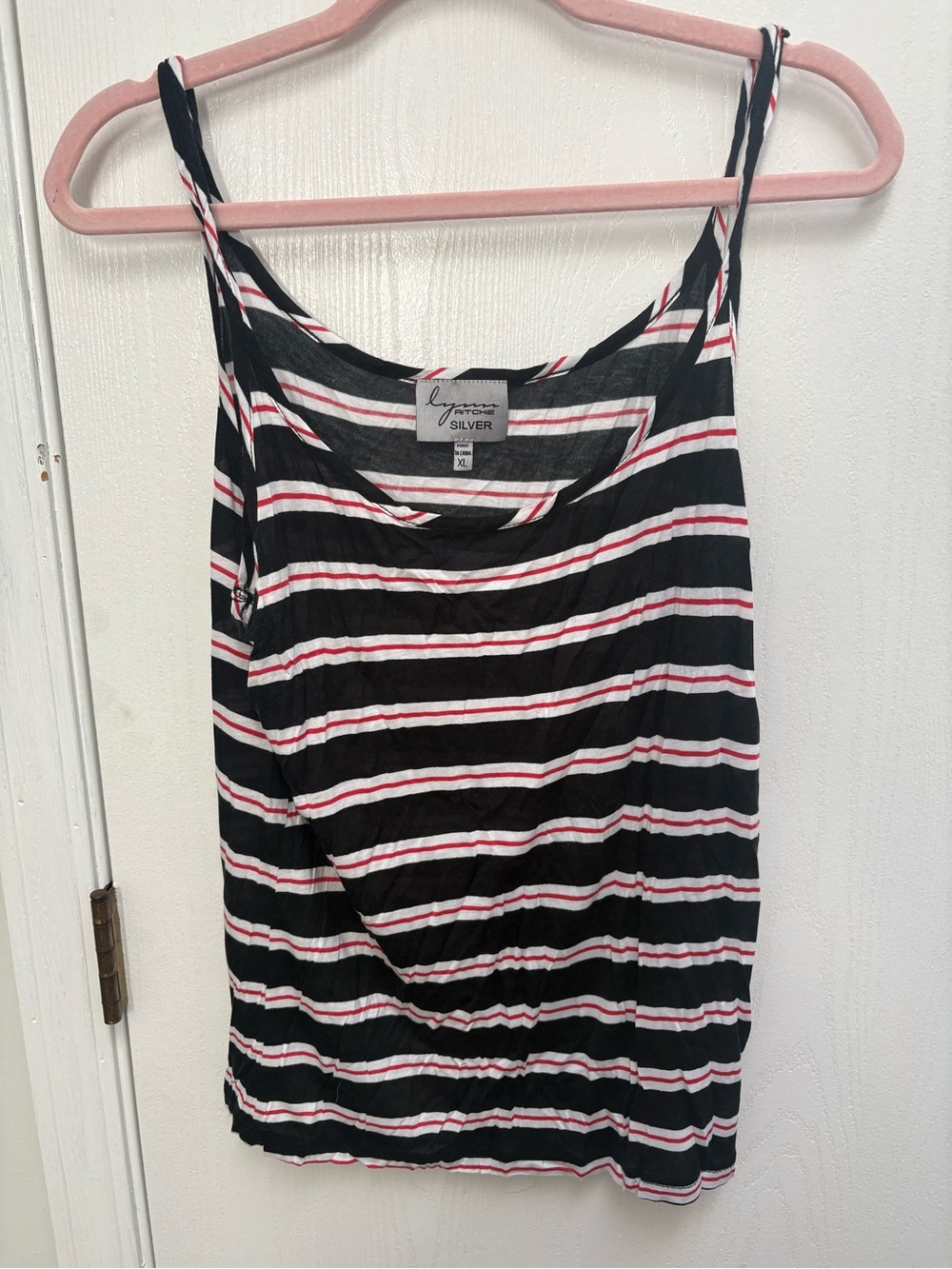 Silver Jeans Striped Tank Top - Black, White & Red